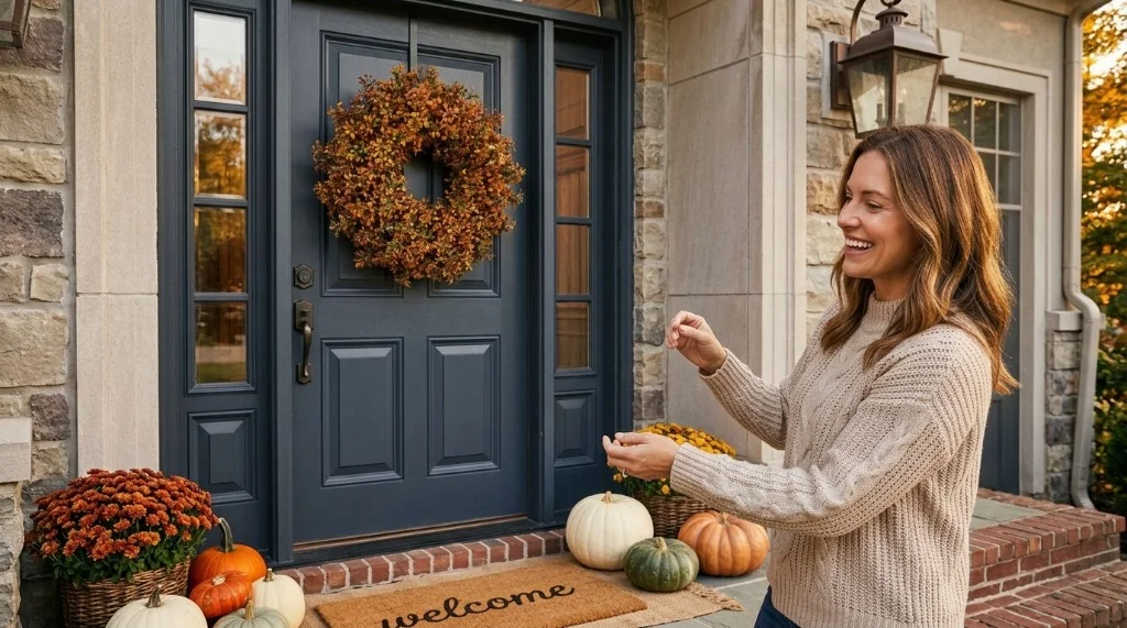Fall Front Porch Decor Guide: Weather-Resistant Planters, Faux Boxwoods, Mums & Zero-Drill Wreath Hangers